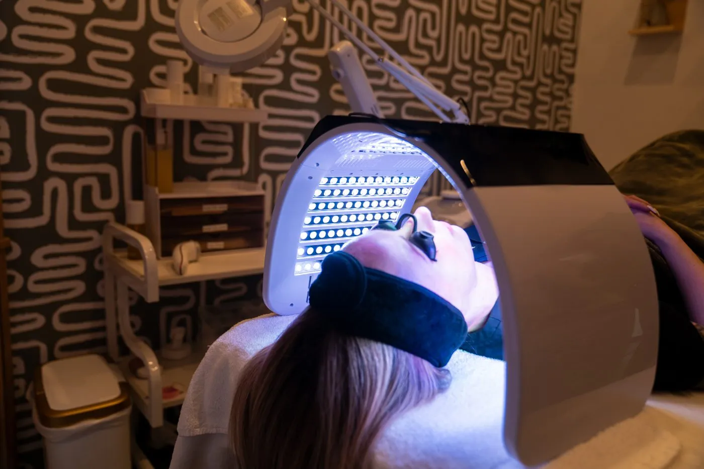 Blue LED light acne treatment at Raw Glo Med Spa in Waukesha, WI