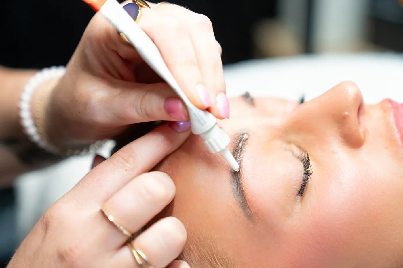 A microblading brow treatment at Raw Glo Med Spa in Waukesha, WI