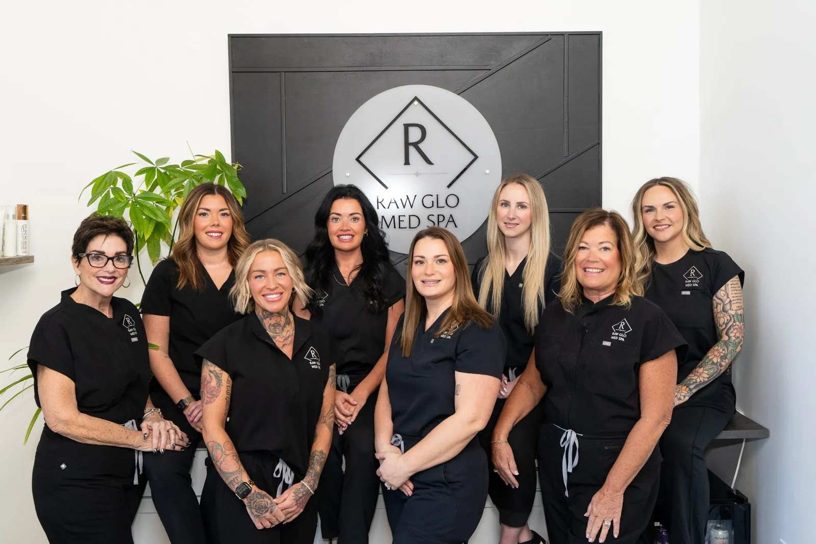 The front desk and waiting area at Raw Glo Med Spa