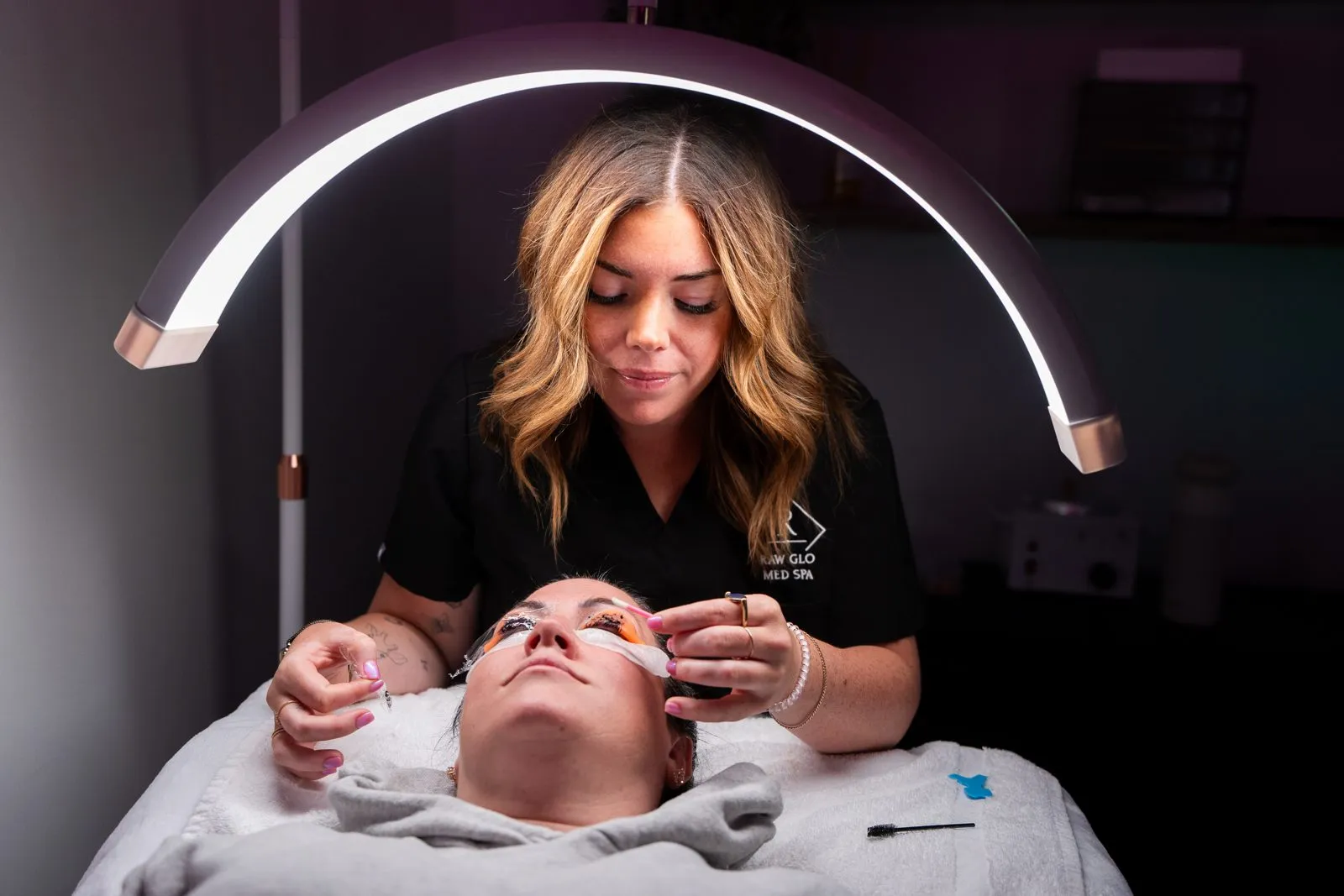 A lash lift at Raw Glo Med Spa in Waukesha, WI